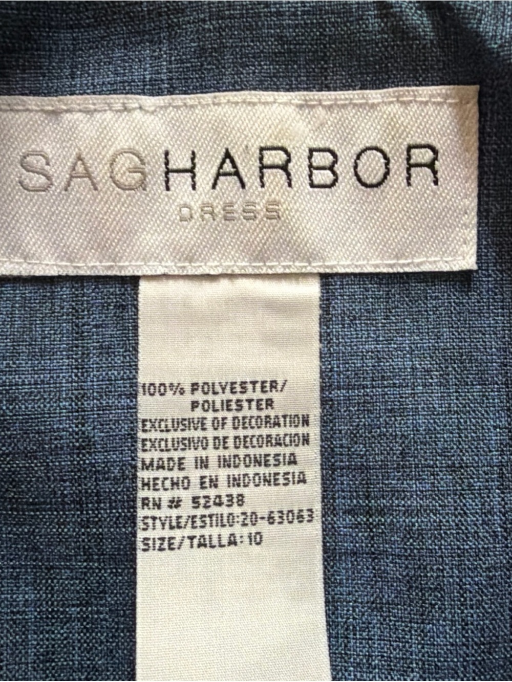 Vintage 90s women’s size 10 two-piece pant suit by Sag Harbor. Blue. Great cond. - Picture 12 of 17